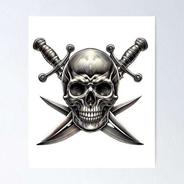 Item preview, Skull and Crossed Swords Dark Gothic Warrior Design designed and sold by Willyboy16.
