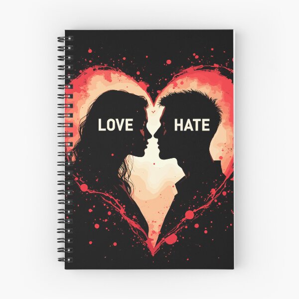 Item preview, Love and Hate Contrast Silhouette Heart designed and sold by Quirky Shirts.