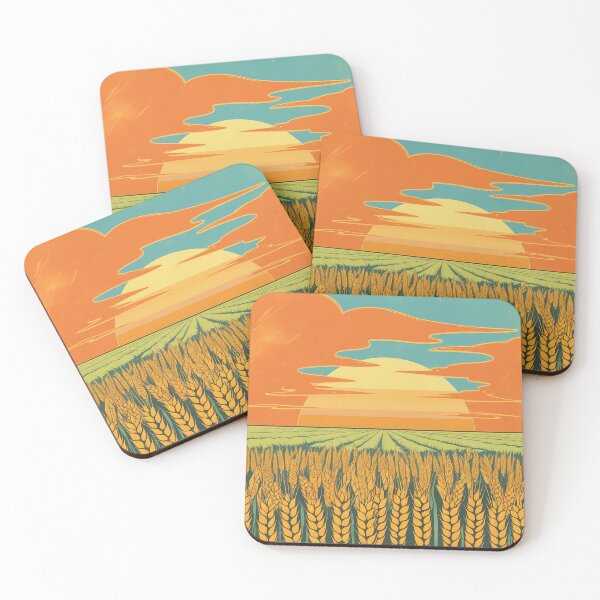 Item preview, Golden Wheat Field at Sunset Vintage Farm Landscape Art designed and sold by AchaRat.