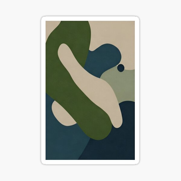 Organic Flow: Earthy Abstract Shapes Sticker