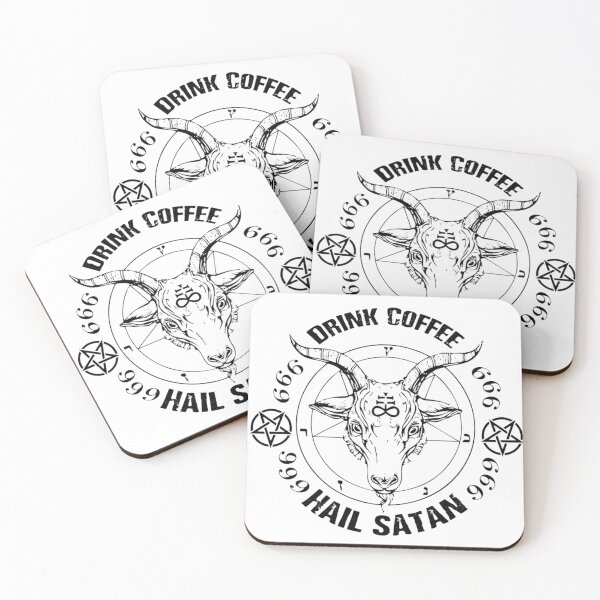 Item preview, Drink Coffee Hail Satan  designed and sold by Spiderandfly.