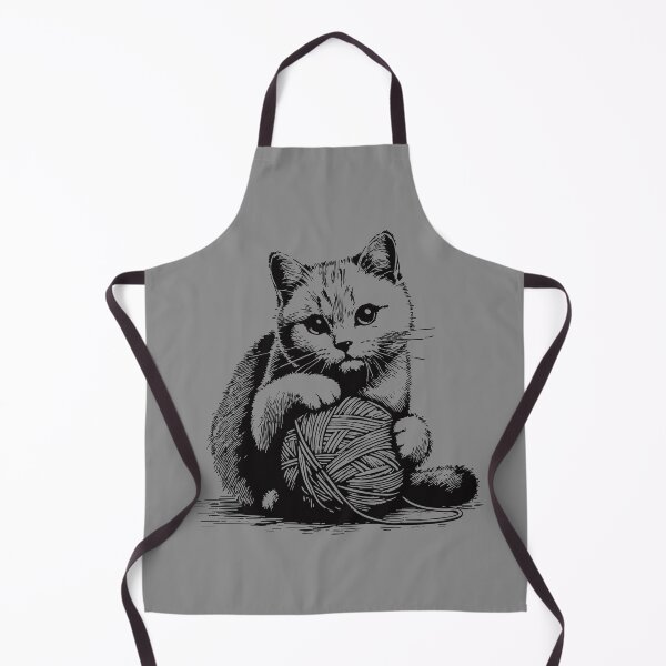 Item preview, Cat And Knitting Cat With Yarn Ball Vintage designed and sold by TomFrontierArt.