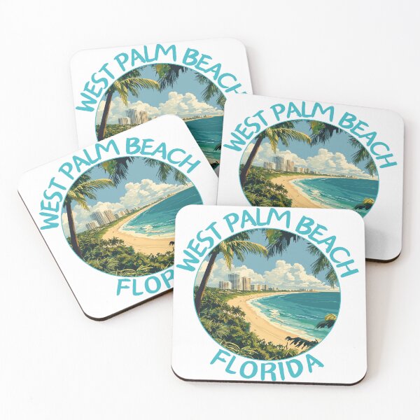 Item preview, West Palm Beach in Florida, USA Retro Travel Art Landscape designed and sold by MaateoDesign.