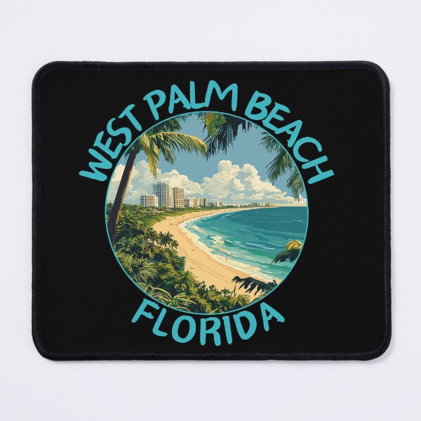 Item preview, West Palm Beach in Florida, USA Retro Travel Art Landscape designed and sold by MaateoDesign.