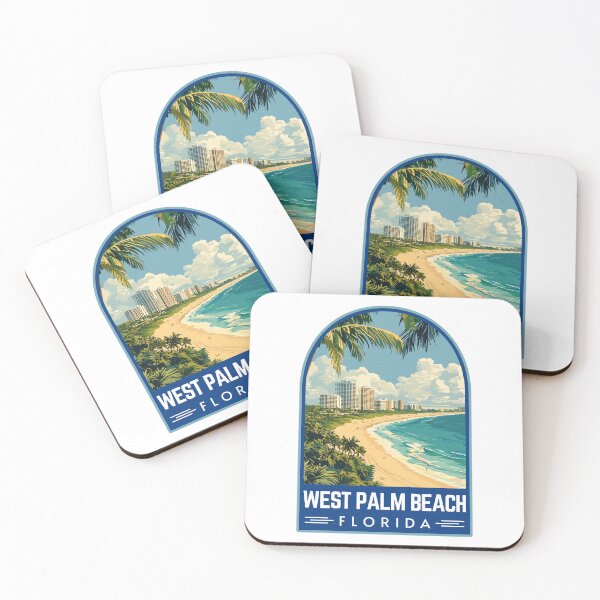 Item preview, West Palm Beach in Florida, USA Vintage Travel Art Emblem designed and sold by MaateoDesign.