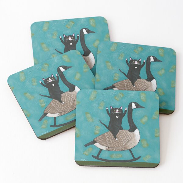 Item preview, Cat on a Rocking Canadian Goose designed and sold by KilkennyCat Art.