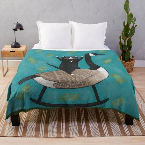Item preview, Cat on a Rocking Canadian Goose designed and sold by KilkennyCat Art.
