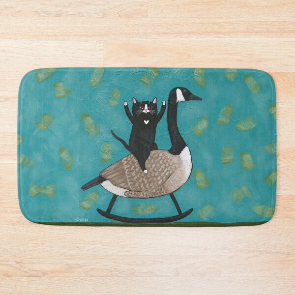 Item preview, Cat on a Rocking Canadian Goose designed and sold by KilkennyCat Art.