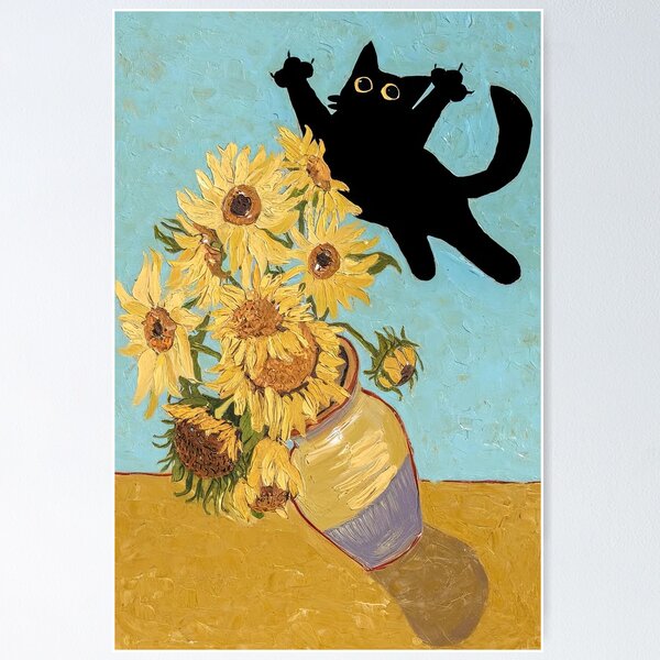 Aperçu de l'œuvre Le chat de Van Gogh créée et vendue par Angry Swan Designs.