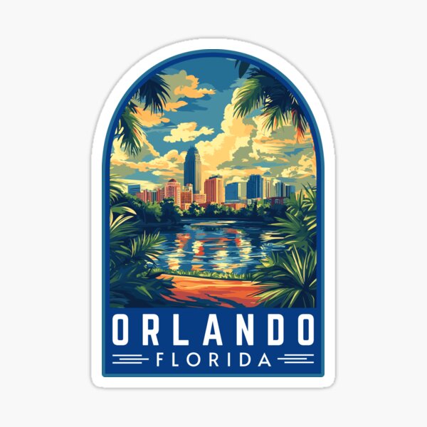 Item preview, Orlando in Florida, USA Vintage Travel Art Emblem designed and sold by MaateoDesign.