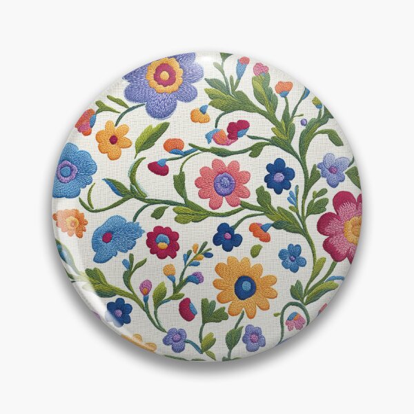 Item preview, colourful embroidered small florals designed and sold by PoppyLaneStudio.