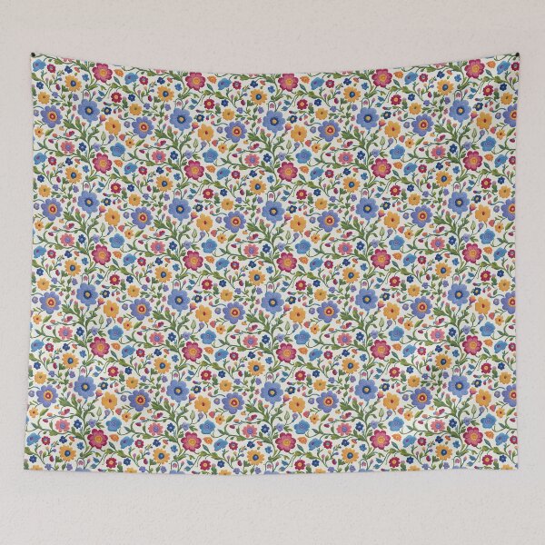 Item preview, colourful embroidered small florals designed and sold by PoppyLaneStudio.