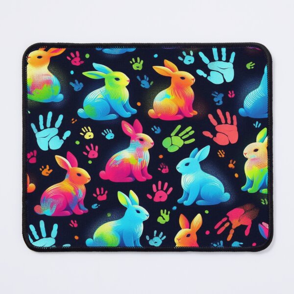 Item preview, Neon Bunny Silhouettes Pattern Premium Cool Trendy Best Gift designed and sold by Imaginarium of Chaos falcon88 .