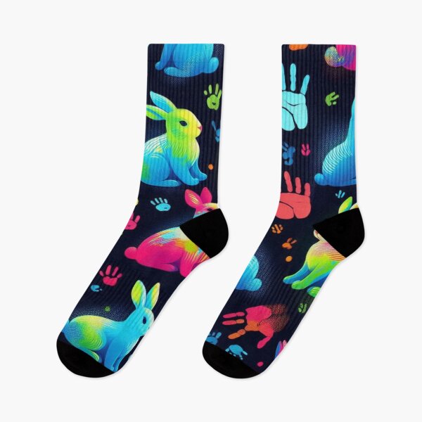 Item preview, Neon Bunny Silhouettes Pattern Premium Cool Trendy Best Gift designed and sold by Imaginarium of Chaos falcon88 .