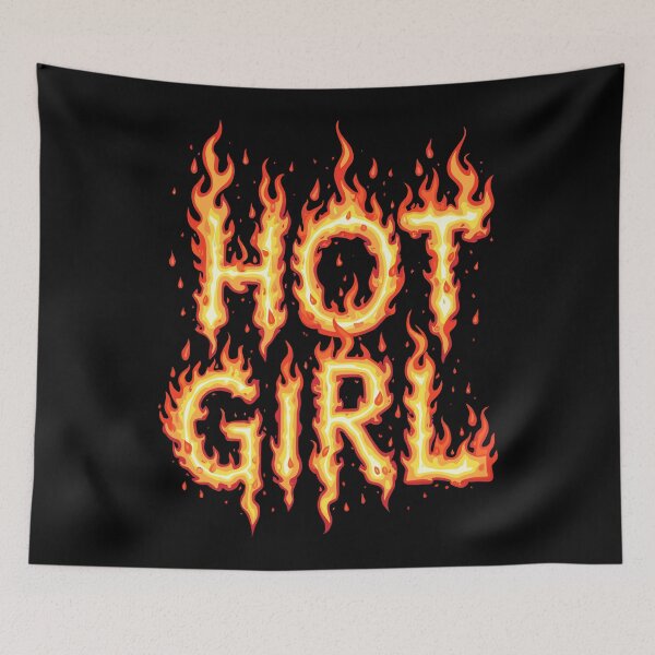 Item preview, Hot Girl Fiery Text Design designed and sold by Quirky Shirts.