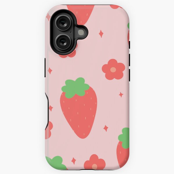 Vista previa del artículo con la obra «Paquete de pegatinas con estrellas y flores de fresa», diseñado y vendido por PixelPalmPrints.