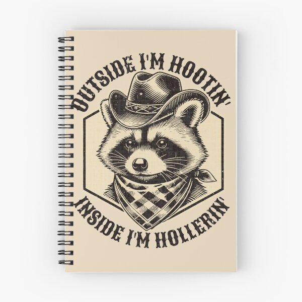 Item preview, Outside I’m Hootin’ Inside I’m Hollerin’ - Cowboy Raccoon Vintage Design designed and sold by Aredbox.