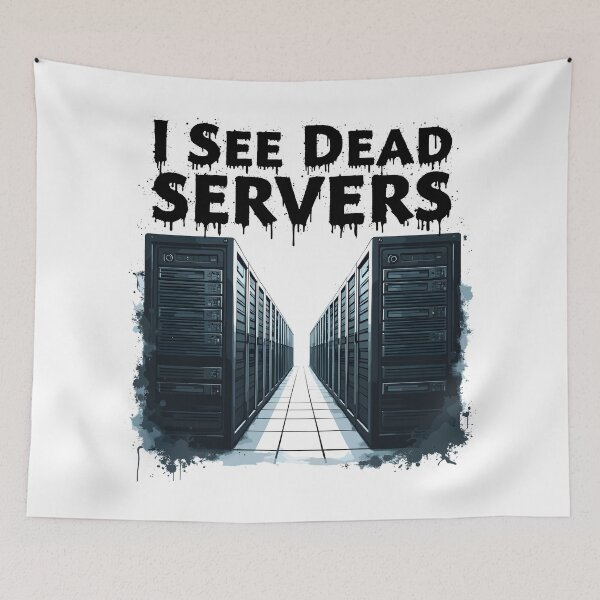 Item preview, Futuristic Data Server Room I See Dead Servers designed and sold by Quirky Shirts.