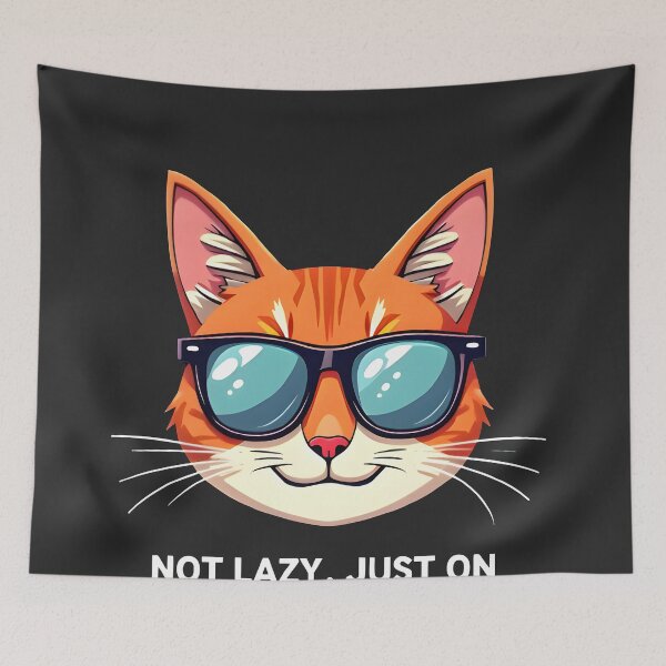 Item preview, Not Lazy, Just on Energy Saving Mode Cat Design designed and sold by FoxyJags.