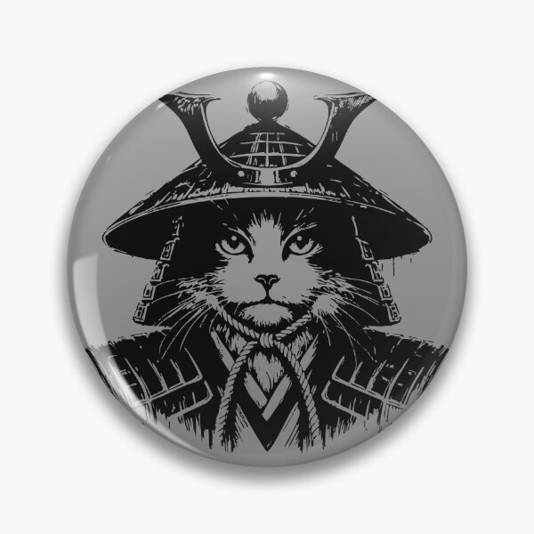 Item preview, Cat Samurai Portrait Ninja Japan Vintage designed and sold by TomFrontierArt.