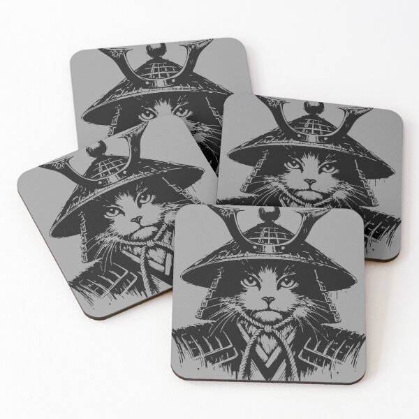 Item preview, Cat Samurai Portrait Ninja Japan Vintage designed and sold by TomFrontierArt.