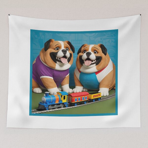 Item preview, two cute adorable laughey dogs designed and sold by The Far Far North.