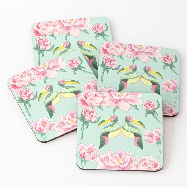 Item preview, Peonies & Pastel Toucan designed and sold by Anna Rivet.