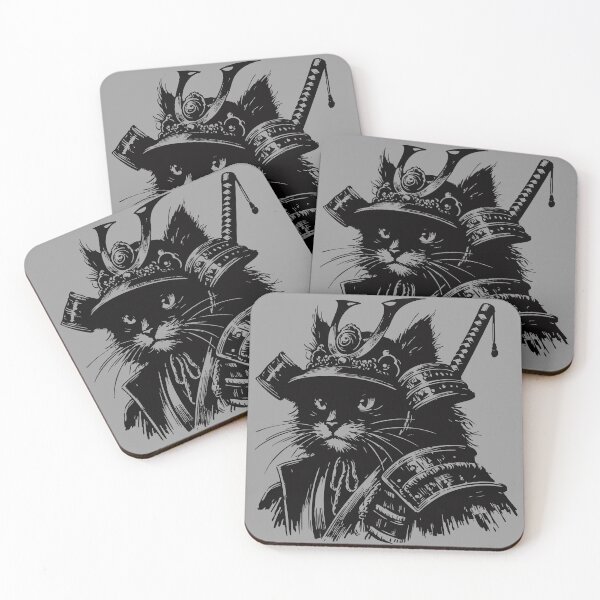 Item preview, Cat Samurai Portrait Japan Vintage designed and sold by TomFrontierArt.