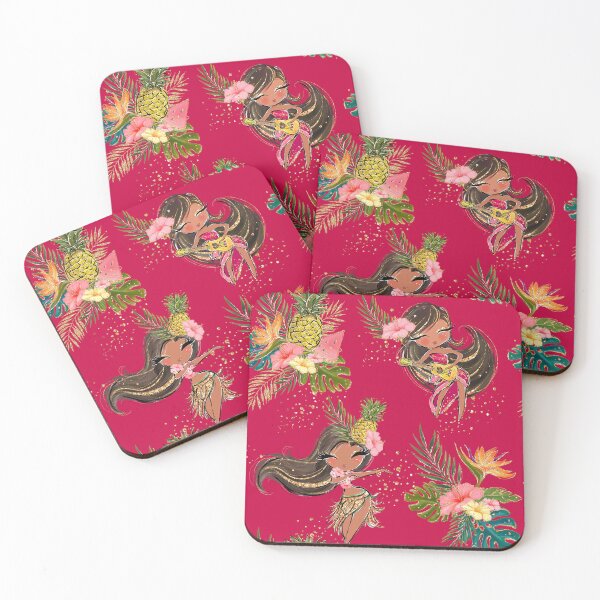 Item preview, Hula Girls Tropical Pattern on Red designed and sold by KaramfilaS.
