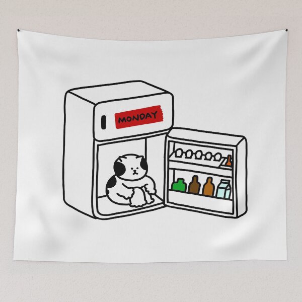 Item preview, a Cat in the refrigerator on Monday designed and sold by superbaechoo.