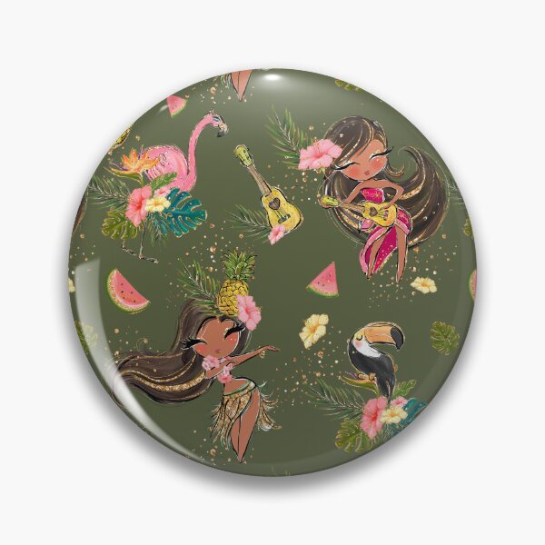 Item preview, Hula Girls Tropical Pattern on Green designed and sold by KaramfilaS.