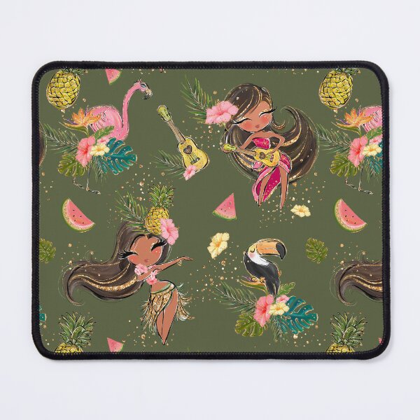 Item preview, Hula Girls Tropical Pattern on Green designed and sold by KaramfilaS.