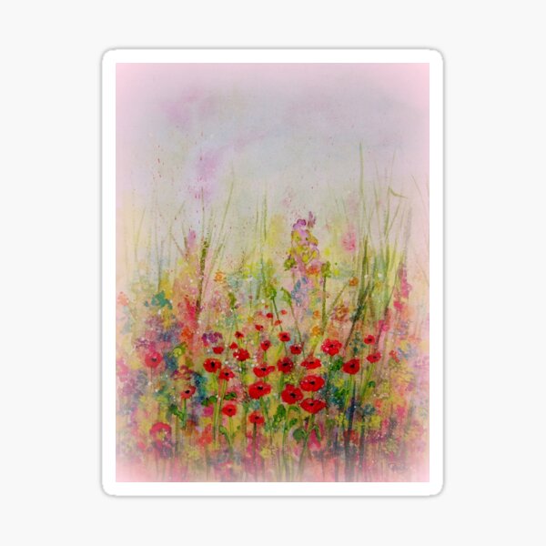 'Meadow' watercolour by Penny Bonser Sticker