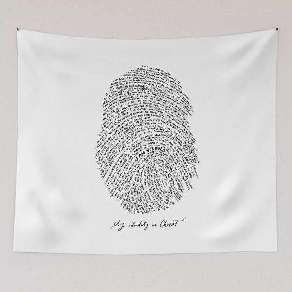 Item preview, God’s Fingerprint Christian Thumbprint Art – Jesus Bible Verse Wall Print designed and sold by dmotm.
