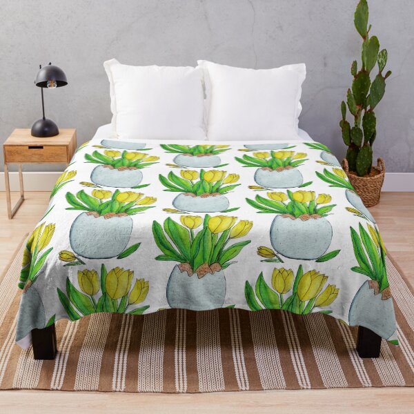Item preview, Yellow Tulips in Pot designed and sold by Paintedhues.