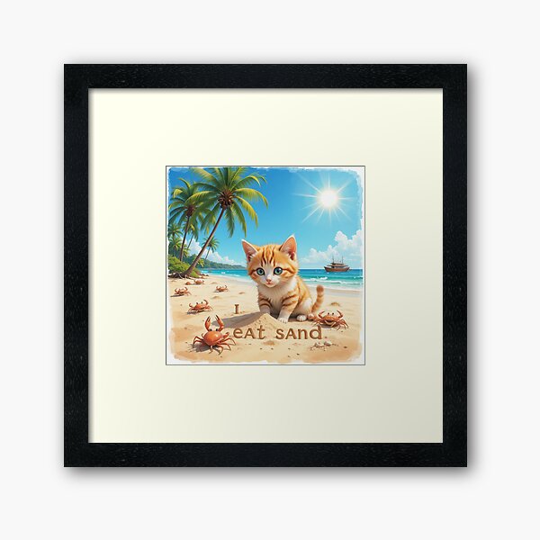 Item preview, Eat sand cute cat designed and sold by Hattan moon.