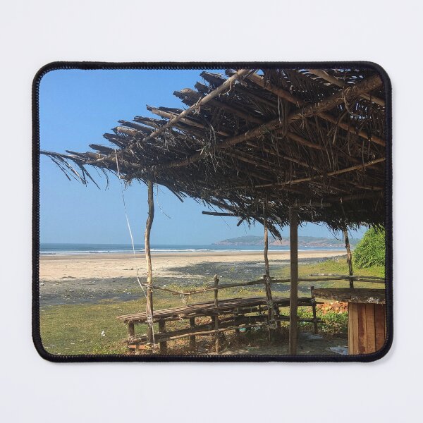 Item preview, wooden construction near Malgund beach in India designed and sold by ZlodziejkaKiwi.