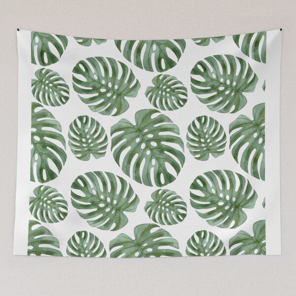 Item preview, monstera plant leaf pattern designed and sold by LivsPlantHouse.