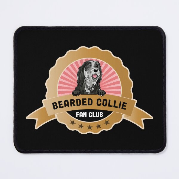 Item preview, Bearded Collie Fan Club Round Peeking Scottish Dog Badge Label designed and sold by eclecTEEq.