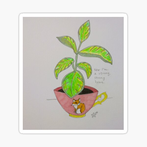 Item preview, Fox Teacup with Plant designed and sold by Christy Boyer.