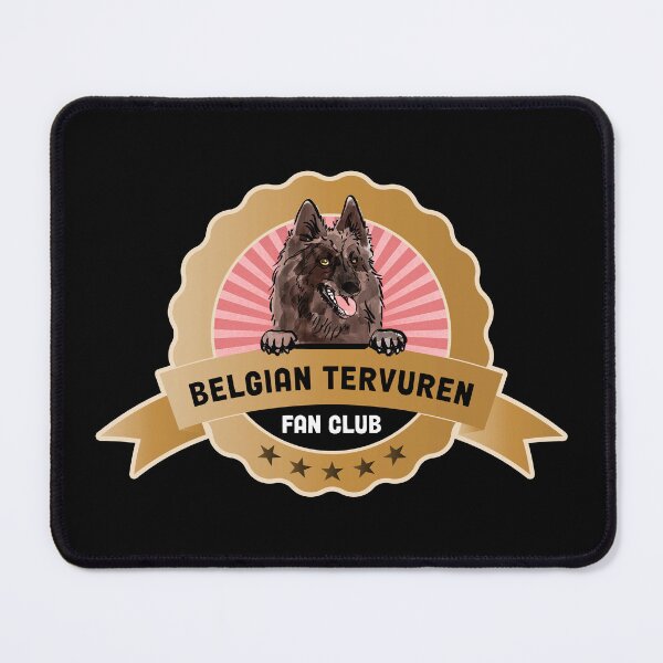 Item preview, Tervuren Fan Club Round Peeking Belgian Dog Badge Label designed and sold by eclecTEEq.
