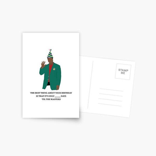 Aperçu de l'œuvre Carte d'anniversaire Masters : Tigre créée et vendue par deepcutgolf.