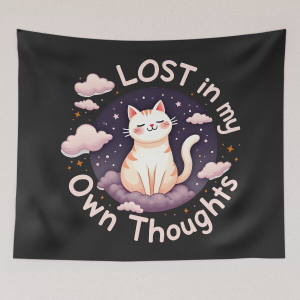 Item preview, "Lost in My Own Thoughts" - Cat Design designed and sold by FoxyJags.