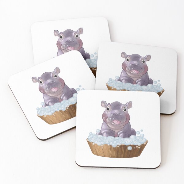 Item preview, Baby hippo in a trough of soapy water designed and sold by Ms. Iryna.