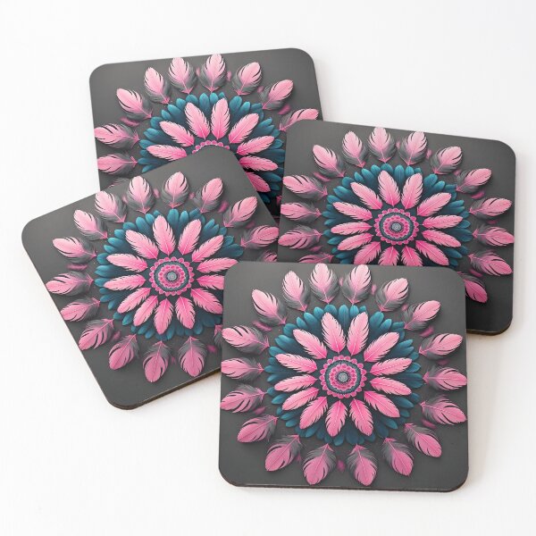 Item preview, Mandala of colored pink feathers designed and sold by PrintLabStudio.