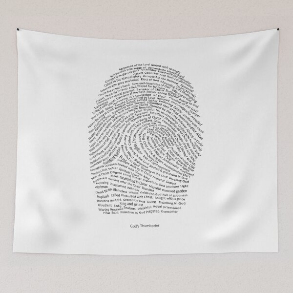 Item preview, Christ’s Fingerprint of God – Large Christian Bible Verse Wall Art Print designed and sold by dmotm.