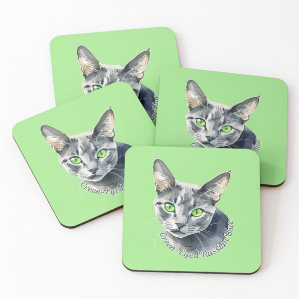 Artikelvorschau, Grünäugige Russisch Blau Katze entworfen und verkauft von HinsonCreations.