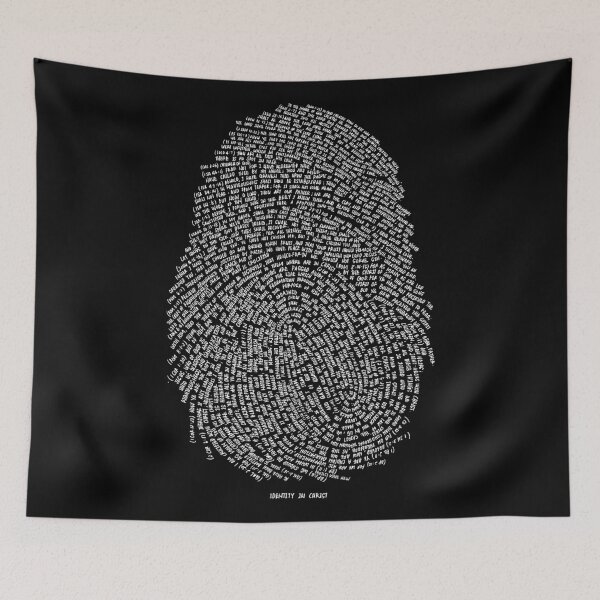 Item preview, Identity in Christ Thumbprint – Black Printable Bible Verse Wall Art designed and sold by dmotm.