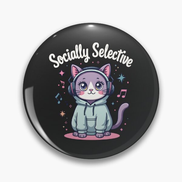 Item preview, Cat saying "Socially Selective" designed and sold by FoxyJags.