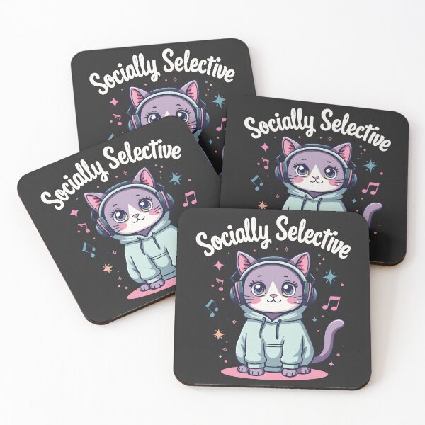 Item preview, Cat saying "Socially Selective" designed and sold by FoxyJags.